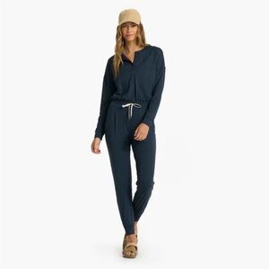 Vuori Lux Henley Jumpsuit Navy